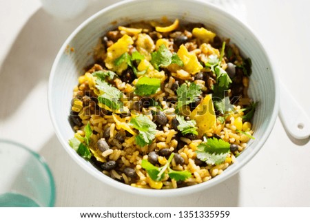 Mexican rice beans salad 
