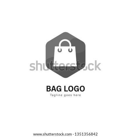 Shop logo template design. Shop logo with modern frame isolated on white background