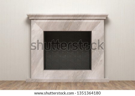 Stylish home fireplace of beautiful natural stone