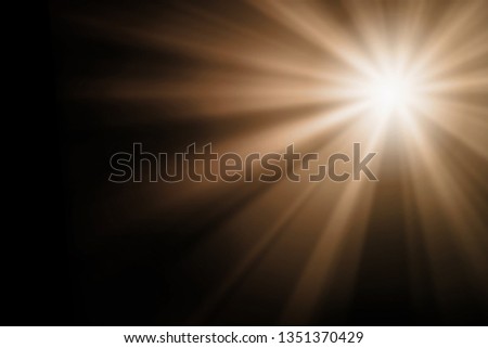 Abstract Isolated Sun flair on a dark background with lights and sunshine wallpaper  Royalty-Free Stock Photo #1351370429