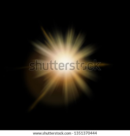 Abstract Isolated Sun flair on a dark background with lights and sunshine wallpaper  Royalty-Free Stock Photo #1351370444