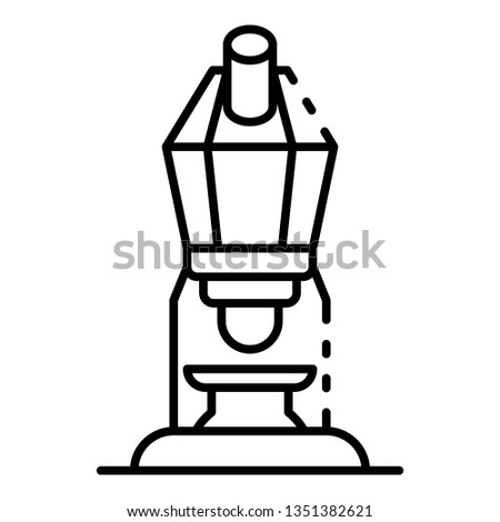 Microscope icon. Outline microscope icon for web design isolated on white background