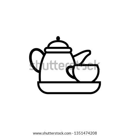 Kettle glass tea vector icon