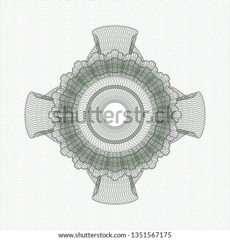 Green abstract linear rosette