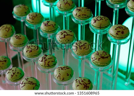 green color macaroons tower