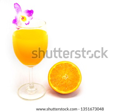 Orange juice separated on a white background