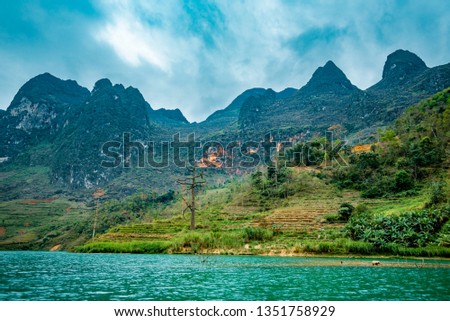 Ma Pi Leng Mountain view from Nho Que River, one of the most beautiful is a River  in Vietnam 
