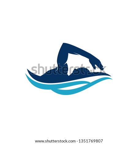 swimming vector icon Royalty-Free Stock Photo #1351769807