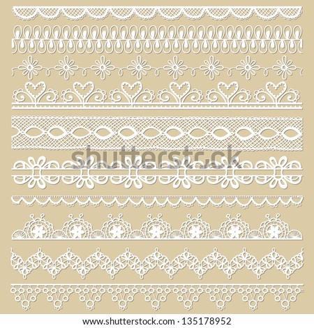Set of lace ribbons - for design and scrapbook - in vector