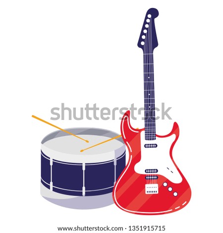 guitar electric and drum instruments