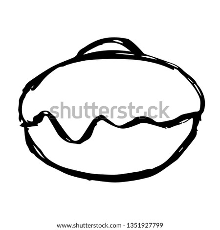Vector Illustration of Hand Drawn Sketch of Donut Food Icon on Isolated Background