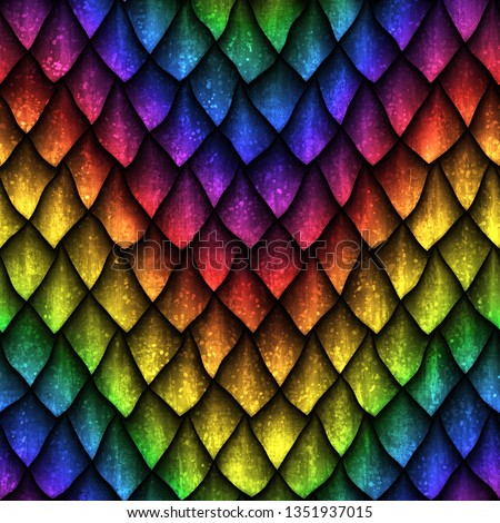 Seamless texture of dragon scales, reptile skin, 3d illustration