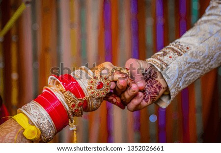 Hindu/ Indian marriage. This is a symbolic picture of hands of  an Indian bride's hand and  groom