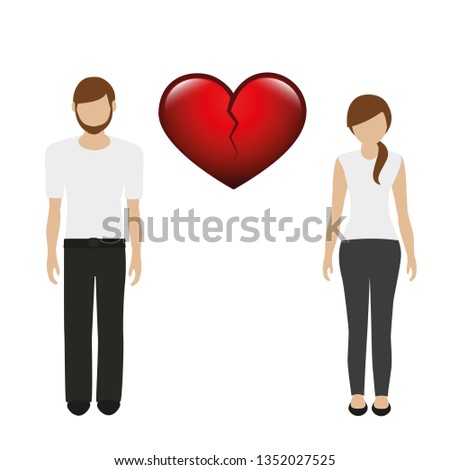 separation between man and woman character vector illustration EPS10
