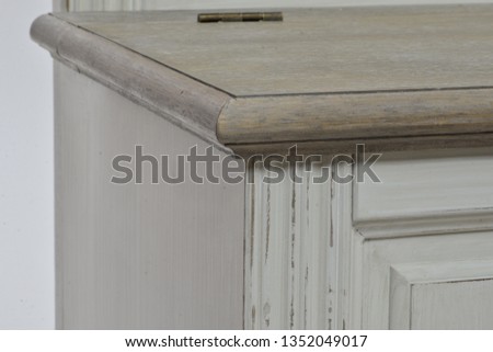 light gray Glass 3 Drawer Console Table