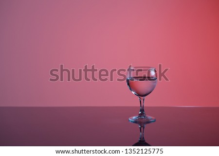 different glasses with liquid or alcohol, free space for text
