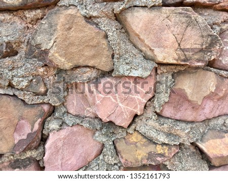 Urban stone with cement wall background and texture