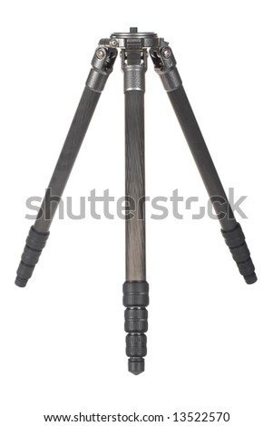 Carbon fiber tripod isolated on white background