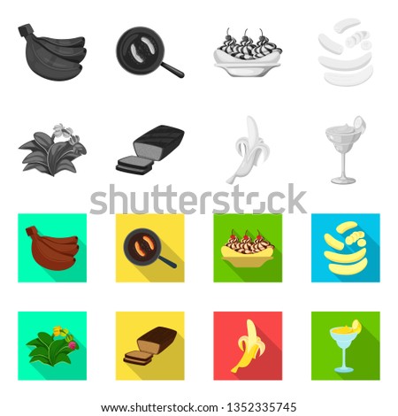 Vector design of natural and vegetarian symbol. Collection of natural and eating stock vector illustration.
