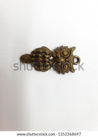 Beautiful Artistic Vintage Retro Antique Iconic Gold Emblem Accessories Jewelry in White Isolated Background