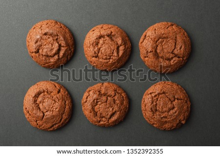 Chocolate cookies on black