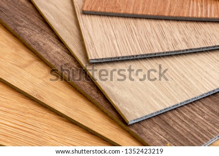 vinyl tiles series collection : Close up on sample luxury vinyl floor sheet design for DIY flooring material decoration
