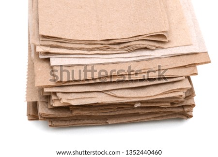 a pile napkin paper closeup
