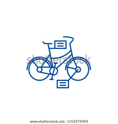 City bicycle line icon concept. City bicycle flat  vector symbol, sign, outline illustration.