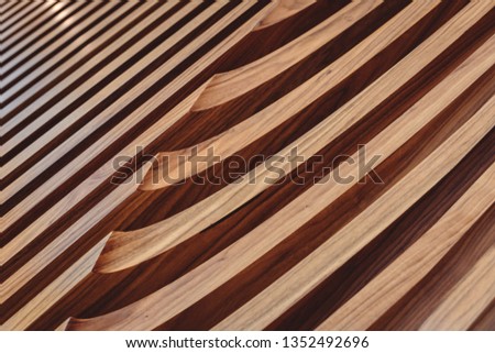 Decorative wooden planks panels background texture closeup with optic illusion Royalty-Free Stock Photo #1352492696
