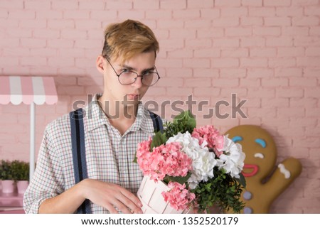 Florist. Young attractive guy.
