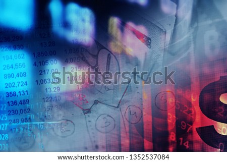 Finance background with graph and coins.