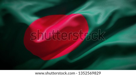 Flag of Bangladesh. Real fabric.