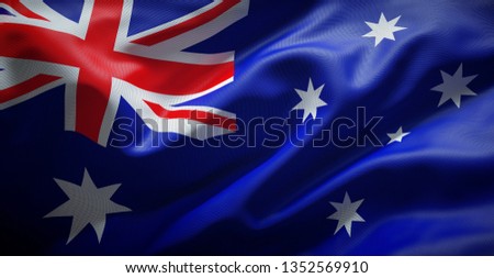 Australian flag. Australia. Royalty-Free Stock Photo #1352569910