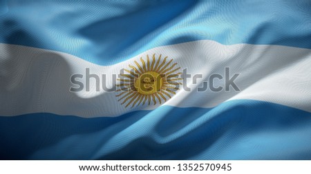 Argentina's official flag Royalty-Free Stock Photo #1352570945