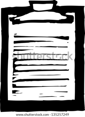 Black and white vector illustration of Clipboard