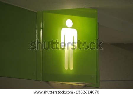 Toilet sign. Signage indicating location or toilet position for men and women. 
