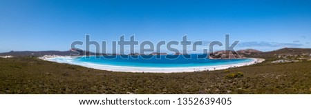 Esperence, Western Australia - January 6 2019: Aerial shot of Lucy Bay beach, Cape Le Grand National Park, Western Australia