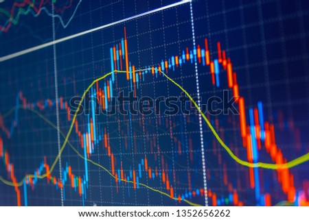 Stock exchange graph. Candle stick graph chart of stock market i
