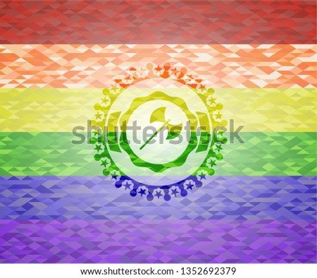 medieval axe icon inside lgbt colors emblem 