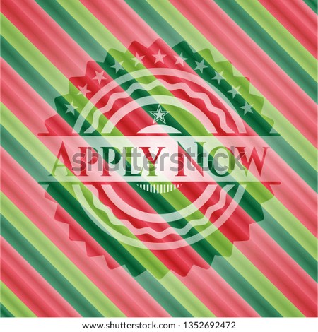 Apply Now christmas colors style emblem.