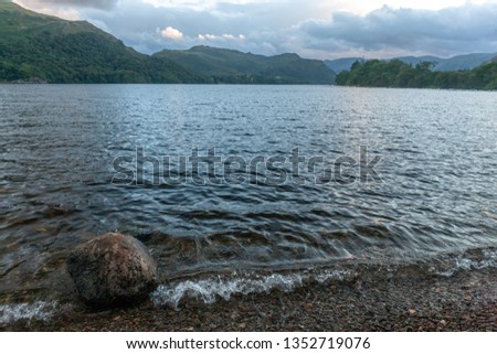 Ullswater lake shoreline lake district national park cumbria