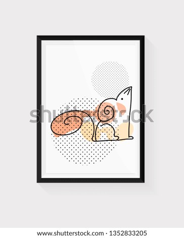 drawing of cute rat vector illustration simple concept zodiac of rat.2020 Chinese Black frame