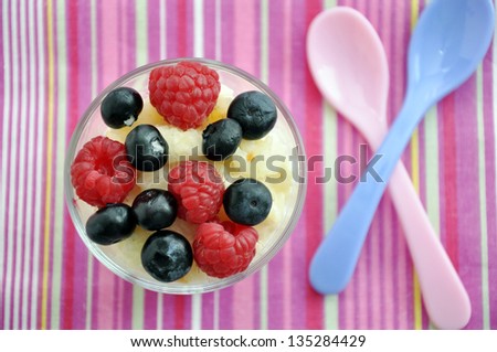 Milk rice with fresh berries