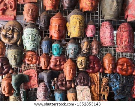 Buddha mask on display