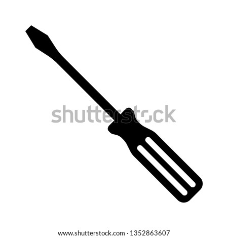 Slotted common blade screwdriver flat vector icon for apps and websites Royalty-Free Stock Photo #1352863607