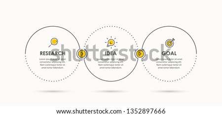 Business Infographic template. Thin line design with icons and 3 options or steps Royalty-Free Stock Photo #1352897666