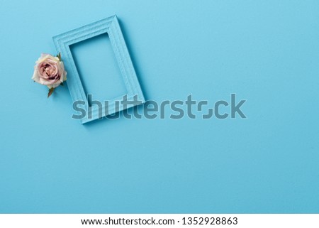 pastel space picture frame with rose flower background