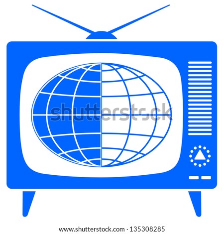 Globe in the retro TV icon