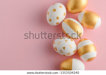 Easter decoration set on pink