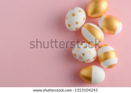 Beautiful golden Easter eggs